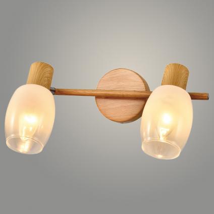 Спот 21390/2 WOOD+CR дерево+хром 2x40W E14 h130, 24